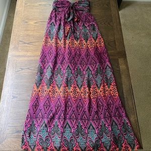 Boho Strapless Maxi Dress
